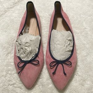 J. Crew Pretty n Pink Gemma Ballet Flats in Suede. Sz 6.5 Brand New Never Worn.